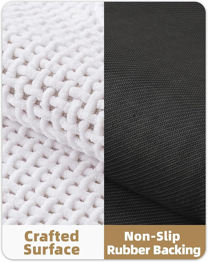 Color&Geometry Rubber Backed Waffle Bath Mat Non Slip Machine Washable Bathroom - Image 5