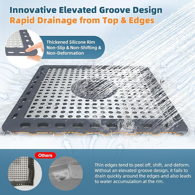 Hibbent Upgraded Shower Drain Hair Catcher, Shower Drain Cover - Image 4