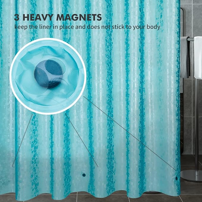 Bostofy Shower Curtain Liner Heavy Duty EVA, Waterproof Shower Liner - Image 2