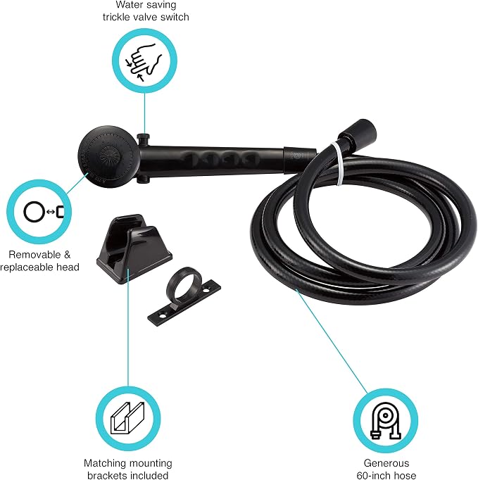 Dura Faucet DF-SA130-MB Economical Shower Head and Hose Kit, Handheld Shower - Image 6