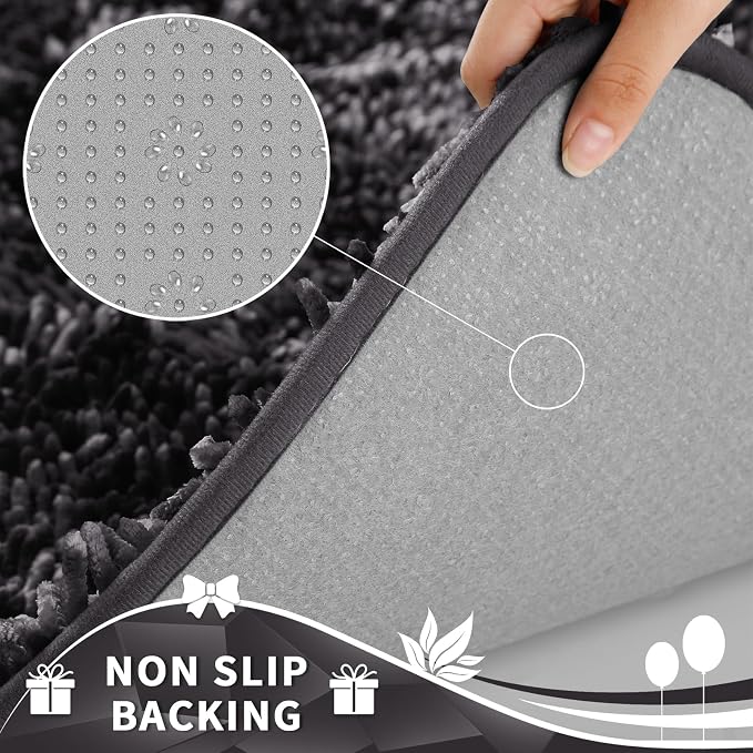 Yimobra Toilet Rugs U Shaped Washable, Extra Thick Soft Absorbent Chenille - Image 5