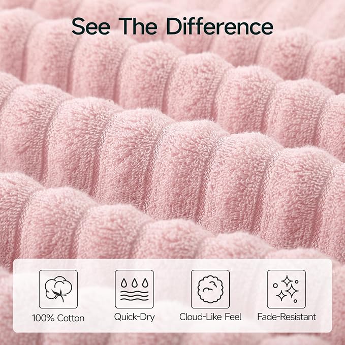 REDKISS 2Pack Large Bath Towels 31×63 inches, 100% Cotton, Super Soft and - Image 6