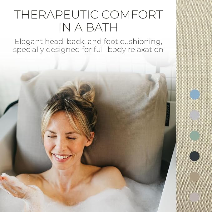 BADESOFA® Luxury Bath Pillow Set 2-Piece – Large Back Pillow & Foot Pillow - Image 2