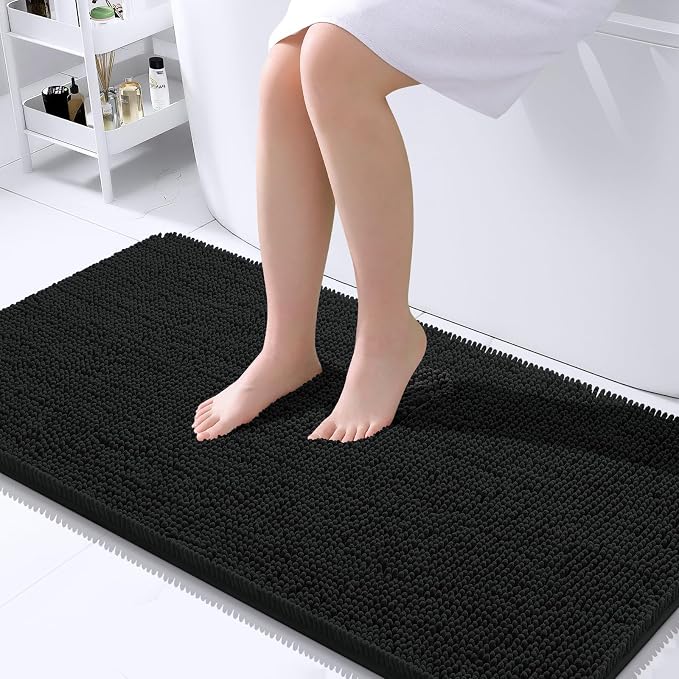 OLANLY Bathroom Rugs 45x27, Extra Soft Absorbent Chenille Bath Rugs, Rubber by OLANLY