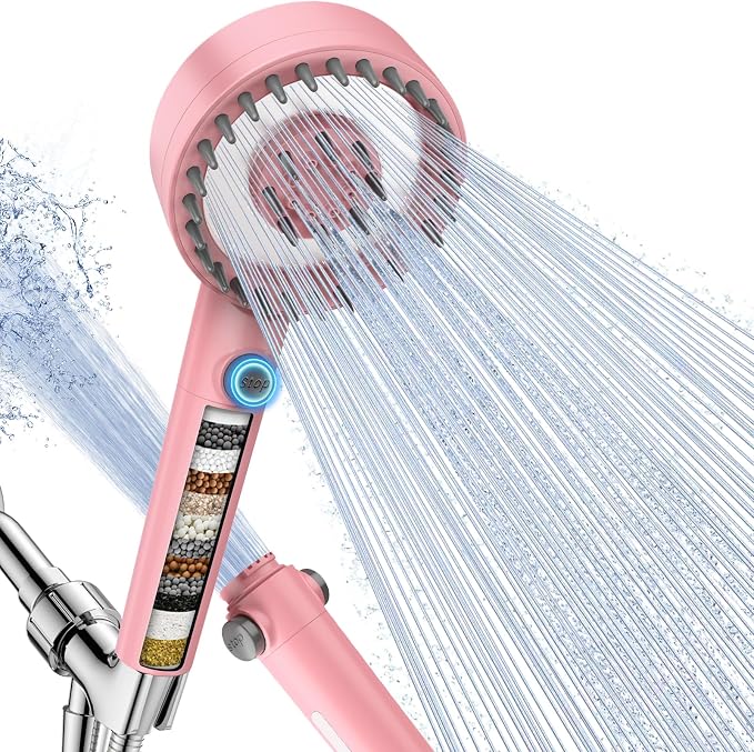 Filtered Shower Head with Handheld, High Pressure 4 Spray Mode Showerhead with by Sipaote