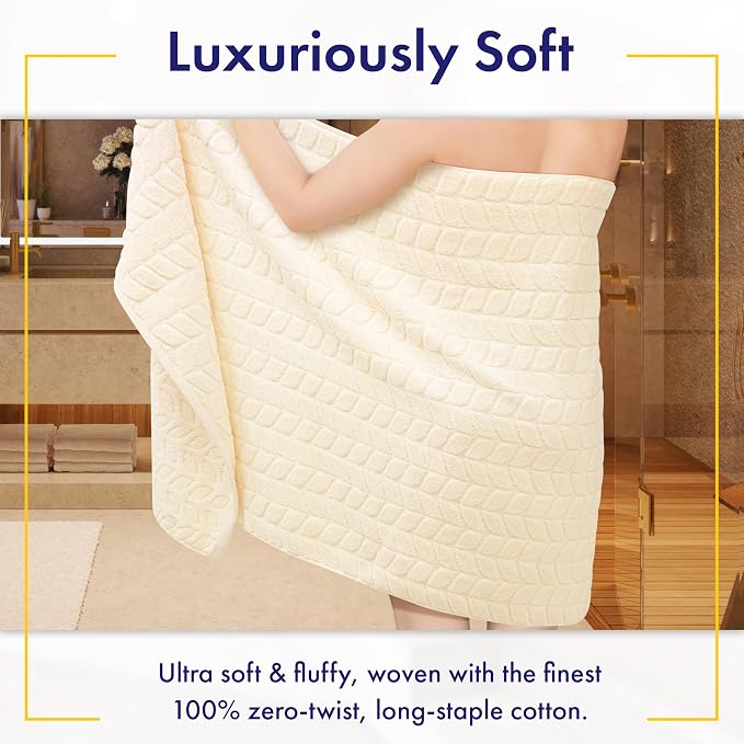 Ultra Soft & Stylish 700 GSM Luxury Bath Sheets | Pack of 2 | Extra Large 35x70 - Image 2
