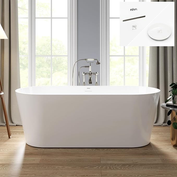 FerdY 67" Shangri-La Elite, Acrylic Freestanding Bathtub, Modern & Contemporary by FerdY