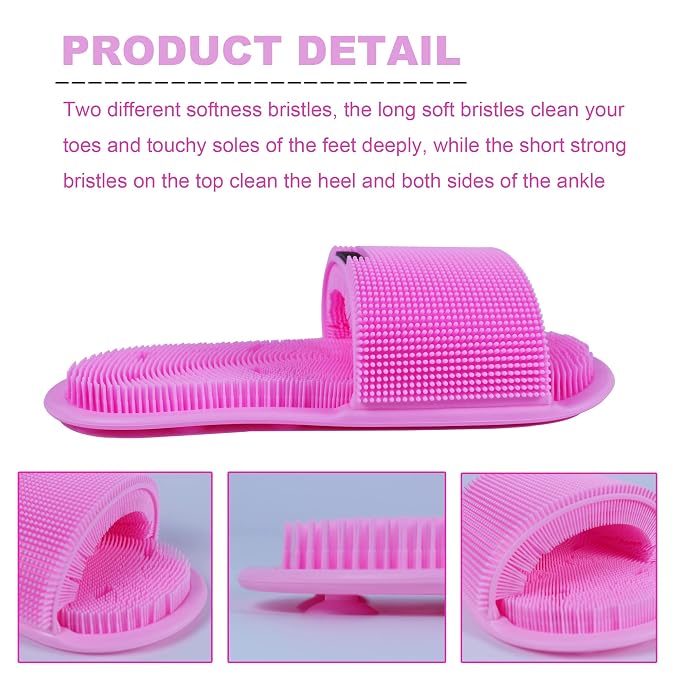 Shower Foot Scrubber with Non-Slip Suction Cups, Silicone Bristle Shower Foot - Image 5