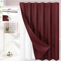 3 in 1 Long Burgundy Shower Curtain Set-72 W x 78 H, Modern Waffle and PEVA by Unknown