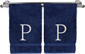 Monogrammed Hand Towel, Personalized Initial Gift, Extra Absorbent 100% Turkish by BareCotton