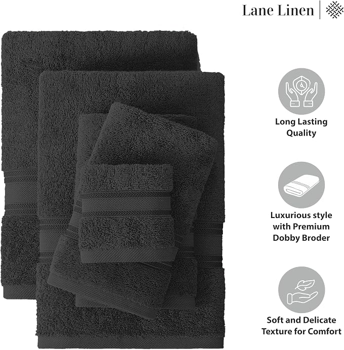 LANE LINEN Luxury Bath Towels Set- 100% Cotton Bathroom Towels, Zero Twist - Image 6
