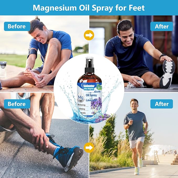Magnesium Oil for Feet, Pure Magnesium Spray for Sleep, Liquid Topical Athletes - Image 3