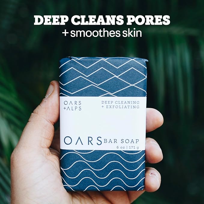 Oars + Alps Blue Charcoal Exfoliating Bar Soap - Image 3