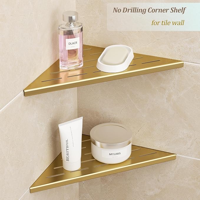 Neodrain 10 Inch Golden Corner Shower Shelves, 304 Stainless Steel Shower - Image 7