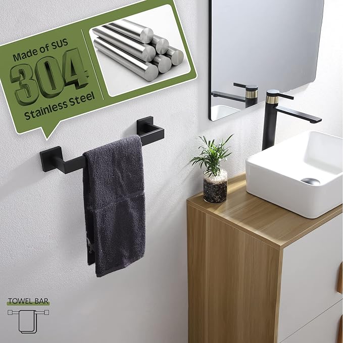 KOKOSIRI 12-Inch Single Towel Bar, Bathroom Kitchen Towel Holder, Wall Mounted - Image 7