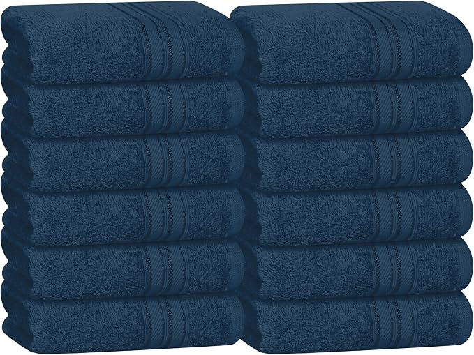 BOUTIQUO Ultra Soft Cotton Washcloths, Contains 12 Piece Face Cloths 12x12 inch by BOUTIQUO