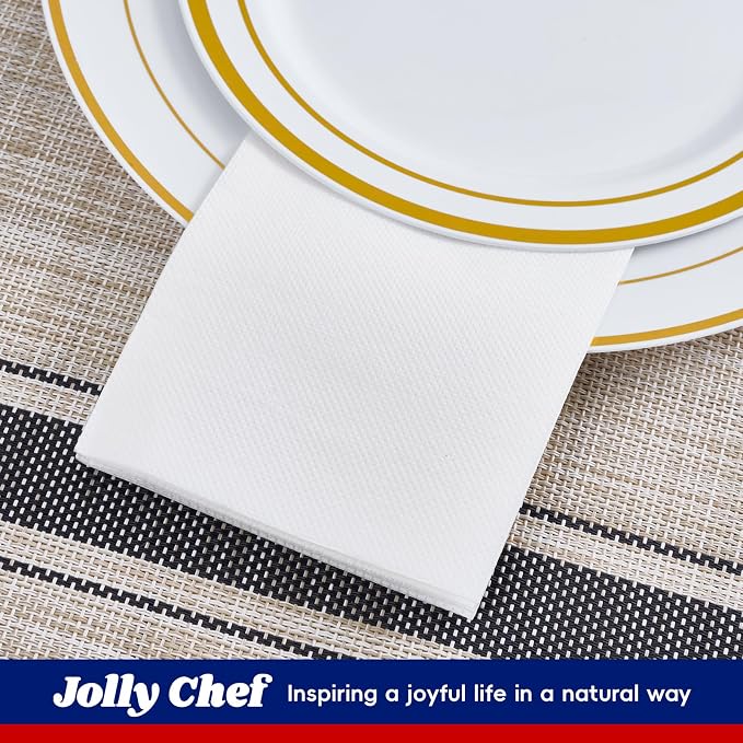 JOLLY CHEF 400 Pack Disposable Paper Napkins, Soft Bathroom Napkins Guest - Image 4