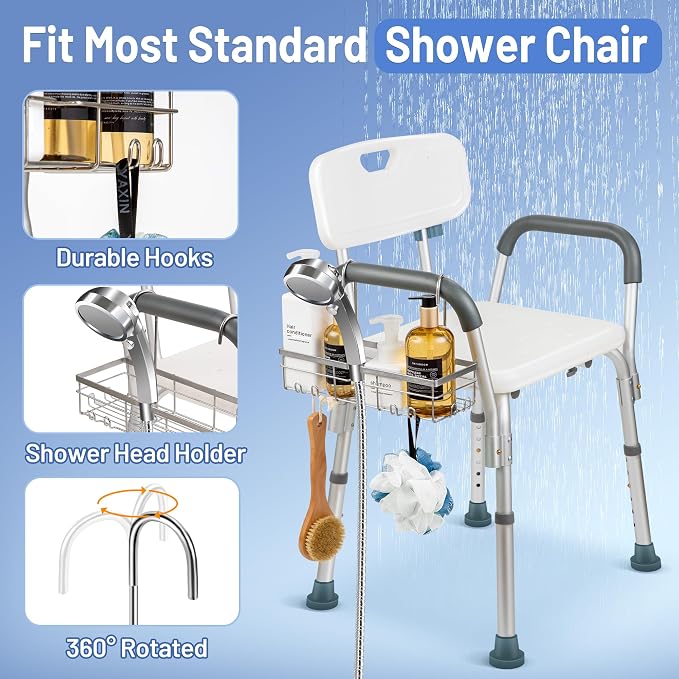 YUOROS Shower Caddy Hanging, 304 Stainless Steel Shower Organizer Rack - Image 7