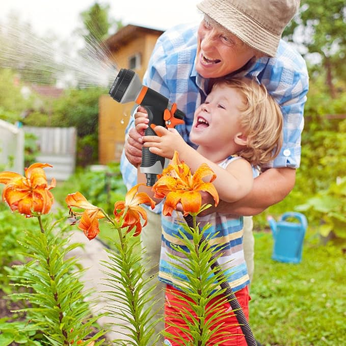 Hose Nozzle - Water Spray Attachment, 8 Adjustable Watering Patterns - Image 4