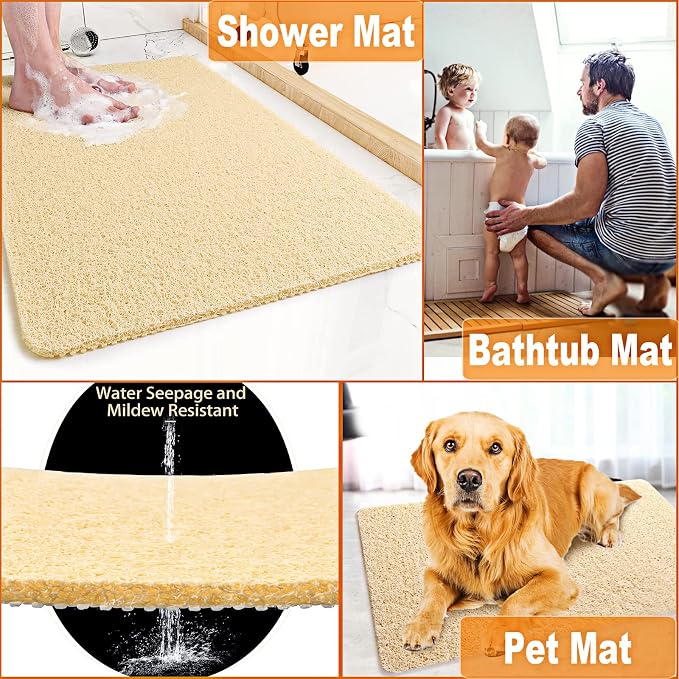 Shower Mats Non Slip for Elderly, 24x32’’Lager Loofah Bath Mats for Shower - Image 6