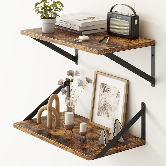 18"W x10"D Floating Shelves, Farmhouse Wall Shelves Home Decor Shelf, Deep by FunMemories