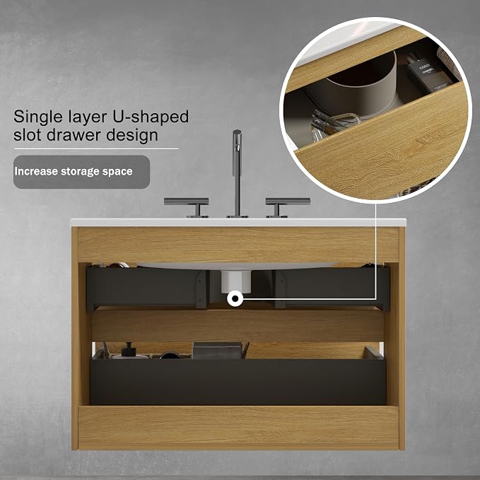 Floating Wall Mounted Bathroom Vanity - Image 6