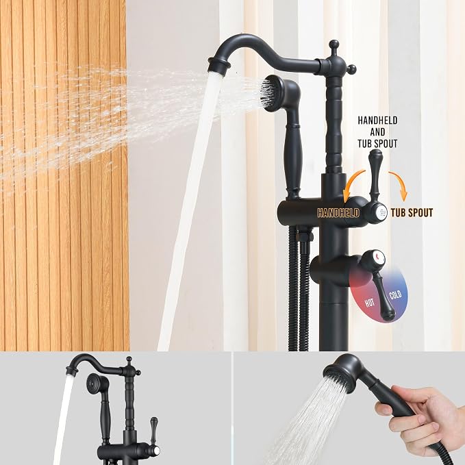 Freestanding Tub Faucet Sets, JetsBath Floor Mount BathTub Filler - Image 3