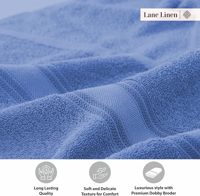 LANE LINEN 100% Cotton 4 Pack Bath Towels - Image 7