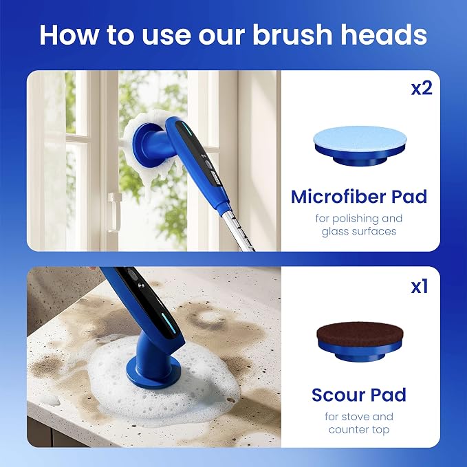 8-in-1 Electric Spin Scrubber, Fully Waterproof Cordless Power Cleaning Brush - Image 6