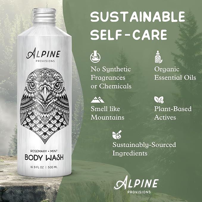 Alpine Provisions Earthy Rosemary + Mint Body Wash – Nutrient-Rich - Image 2