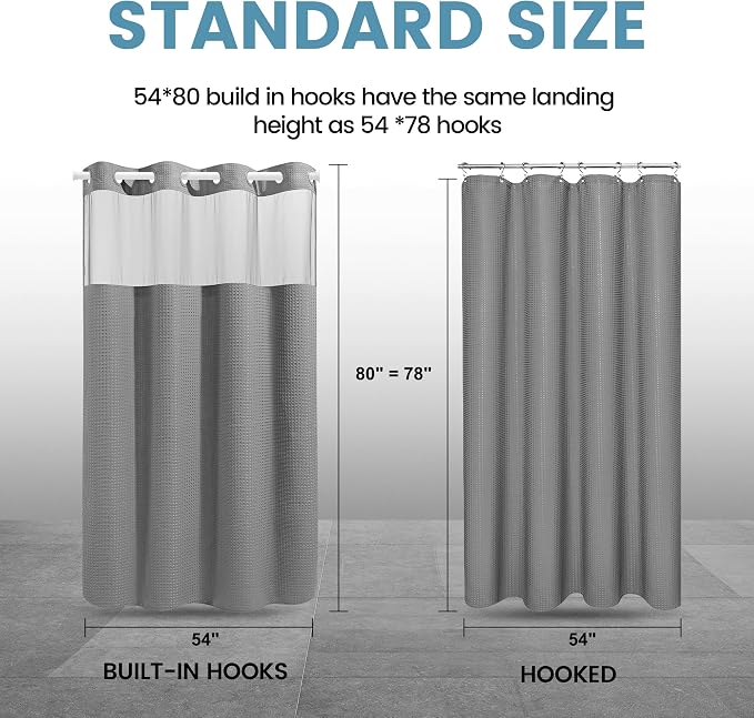 Grey Stall Shower Curtain and Liner Set - Image 7
