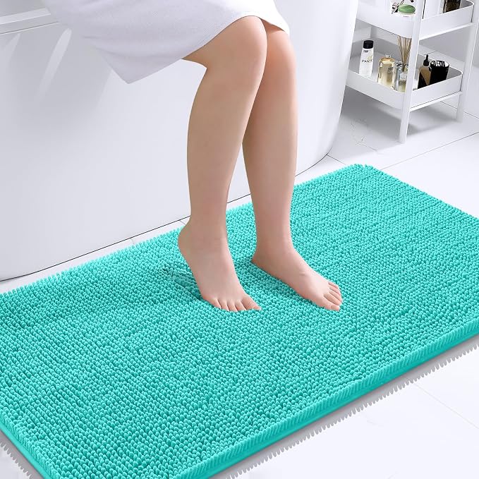 OLANLY Bathroom Rugs 44x24, Extra Soft Absorbent Chenille Bath Rugs, Rubber by OLANLY