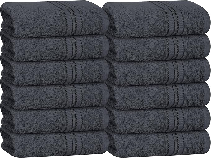 BOUTIQUO Ultra Soft Cotton Washcloths, Contains 12 Piece Face Cloths 12x12 inch by BOUTIQUO