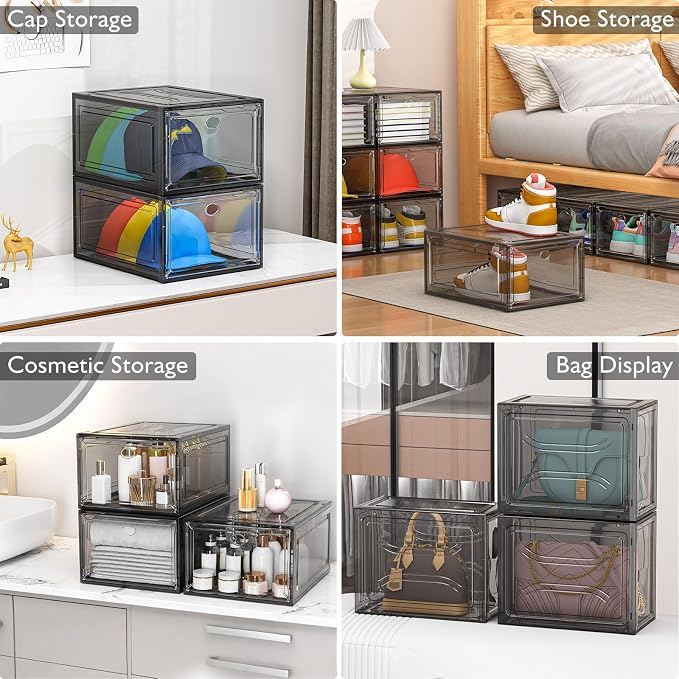 12 Pack Clear Shoe Storage Organizer - Image 7