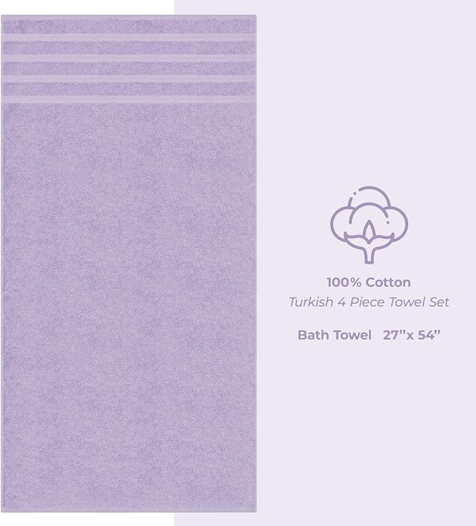 American Soft Linen Luxury 4 Piece Bath Towel Set, 600 GSM 100% Cotton Turkish - Image 5