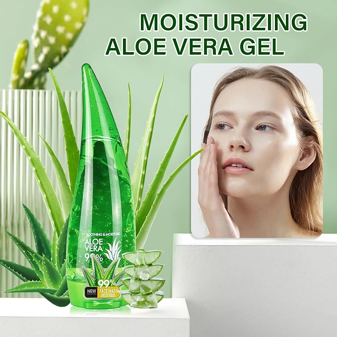 Aloe Vera Gel for Face and Body, Hydrating Organic Aloe Vera Gel, Cooling Body - Image 2