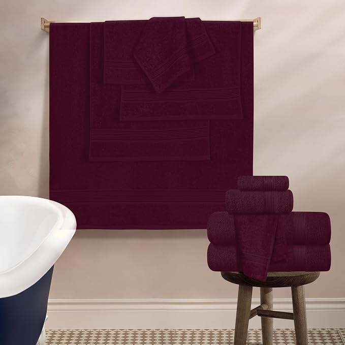 Belizzi Home 100% Cotton Towel Set, Contains 6 Soft Bath Towel, 6 Hand Towels - Image 4