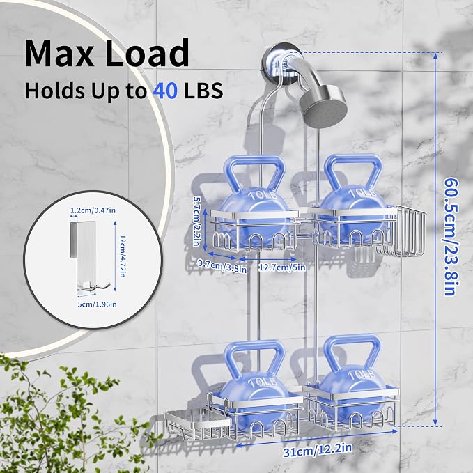 Shower Caddy Hanging with Door Hook - Image 5