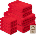 Melissa Linen, 8 Piece Towel Set, 2 Bath Towel 2 Hand Towel 4 Fingertip Red by MelissaLinen