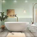 67" Premium Solid Surface Freestanding Bathtubs, Upgraded Matte White Modern by HIGEINE