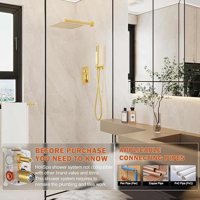 Gold Shower System, Shower Faucet Set - Image 2