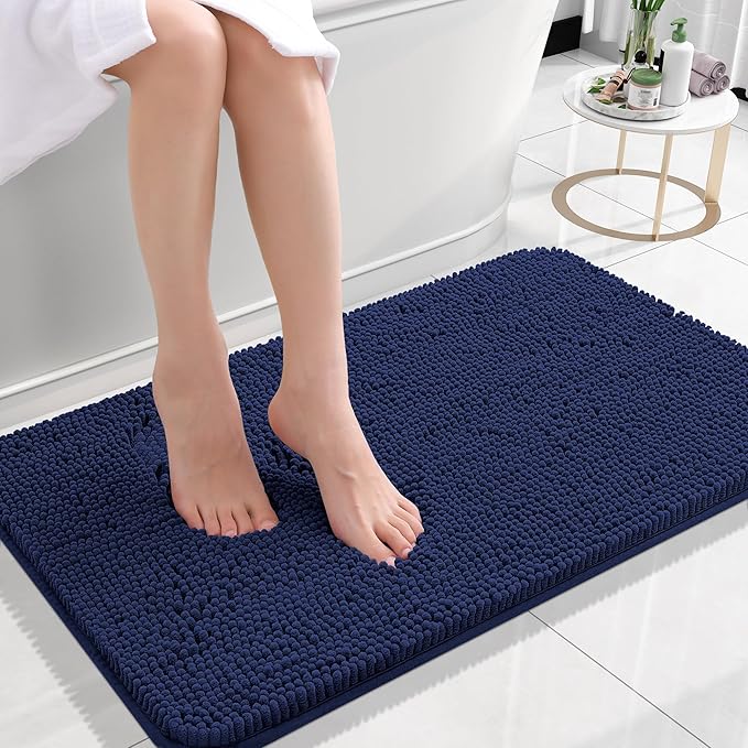 OLANLY Bathroom Rugs 24x16, Extra Soft Absorbent Chenille Bath Rugs, Rubber by OLANLY