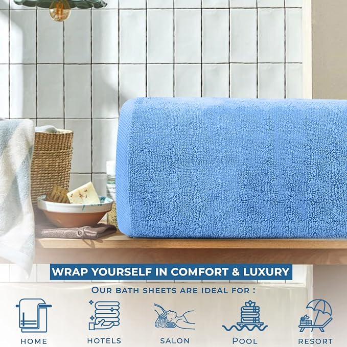 DAN RIVER Pack of 1 Bath Sheet 40x80 Inches, Luxury Bath Towel Set, Extra Large - Image 5