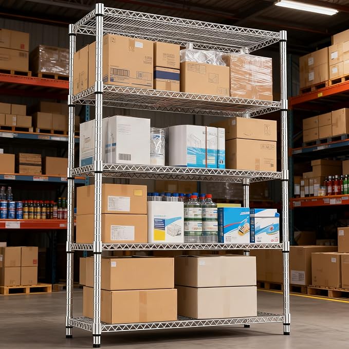 5 Tiers Shelf Metal Storage Shelves 3300 lbs Steel Storage Shelving Utility - Image 5