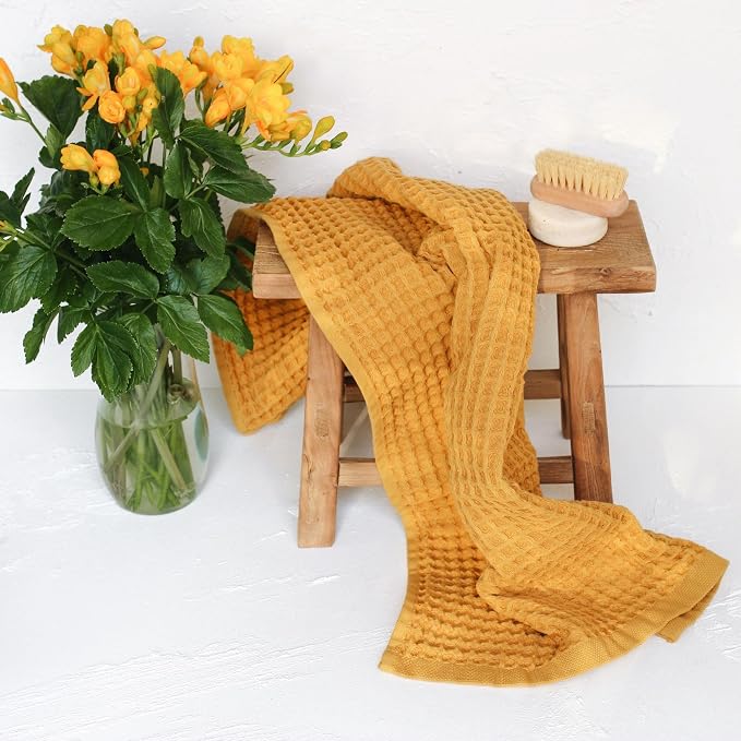 sea me at home Waffle Bath Sheet 100% Turkish Cotton - Image 3