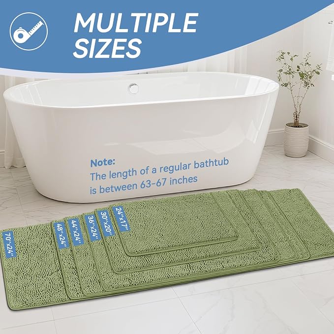 Bcoimo 24"×17" Absorbent Bath Mat, Non-Slip - Image 2