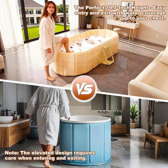 Portable Bathtub for Adult 47" Large Collapsible Cold Plunge Bathtub Foldable - Image 4