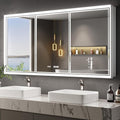 60x30 Beveled Lighted Medicine Cabinet by QUEENFUN