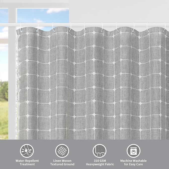 MitoVilla Boho Extra Long Shower Curtain 72 x 84, Modern Farmhouse 84 inch XL - Image 7