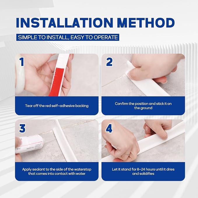 118 Inch Shower Threshold Water Dam Guard Included Silicone sealant, - Image 6